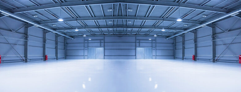Interior shot of empty comercial warehouse